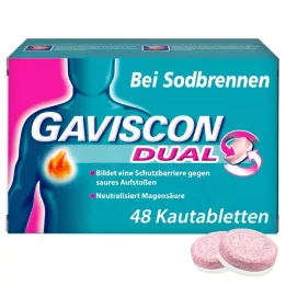 GAVISCON Dual 250 mg/106,5 mg/187,5 mg närimistabletid, 48 tk