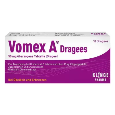 VOMEX A Dražeed 50 mg kaetud tabletid, 10 tk