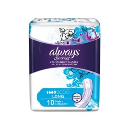 ALWAYS diskreetne inkontinentsi sisetükk pikk, 10 tk
