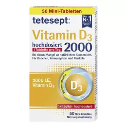 TETESEPT Vitamiin D3 2000 õhukese polümeerikattega tabletti, 50 tk