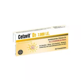CEFAVIT D3 7000 RÜ õhukese polümeerikattega tabletid, 20 tk
