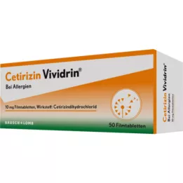 CETIRIZIN Vividrin 10 mg kilega kaetud tabletid, 50 tk