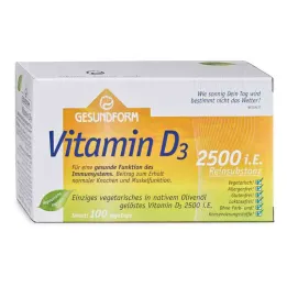 Tervislik vorm D3-vitamiin 2500 I.e.Vega mütsid (100 tk)