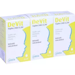 DEVIT Tilgad 2400 IU/ml Suukaudsed tilgad, 3X10 ml