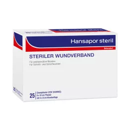 HANSAPOR steriilne haavaplaaster 8x10 cm, 25 tk