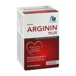 ARGININ PLUS Vitamiin B1+B6+B12+foolhape õhukese polümeerikattega tabletid, 120 tk