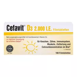 CEFAVIT D3 2000 RÜ õhukese polümeerikattega tabletid, 100 tk