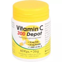 VITAMIN C 300 depoo+zink+histidiin+d kapslid, 60 tk