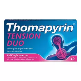 THOMAPYRIN TENSION DUO 400 mg/100 mg õhukese polümeerikattega tabletid, 12 tk