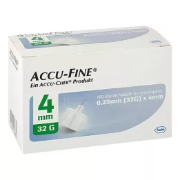 ACCU FINE steriilsed nõelad insuliini pensüstelitele 4 mm 32 G, 100 tk