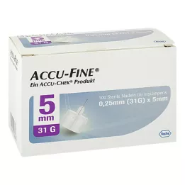 ACCU FINE steriilsed nõelad insuliinipliiatsi jaoks 5 mm 31 G, 100 tk