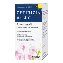 CETIRIZIN Aristo allergiasiirup 1 mg/ml suukaudne lahus, 75 ml