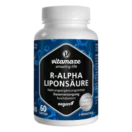 R-ALPHA-LIPONSÄURE 200 mg suurtes annustes vegan kapslid, 60 tk