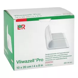 VLIWAZELL Pro superabsorbent kompress steriilne 10x20 cm, 10 tk