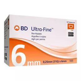 BD ULTRA-FINE Pliiatsi nõelad 6 mm 31 G 0,25 mm, 105 tk