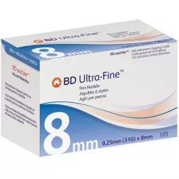 BD ULTRA-FINE Pliiatsi nõelad 8 mm 31 G 0,25 mm, 105 tk