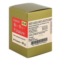 Vitamiin B6 + B12 + foolhappe kapslid, 60 tk