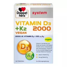 DOPPELHERZ Vitamiin D3 2000+K2 süsteemi tabletid, 120 tk