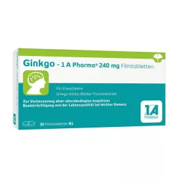 GINKGO-1A Pharma 240 mg õhukese polümeerikattega tabletid, 30 tk