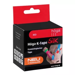 HÖGA-K-TAPE Siid 5 cmx5 m l.fr.punane kinesiool.Teip, 1 tk