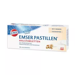 EMSER Pastillid kurgupastillid ingveriga suhkruvabad, 30 tk