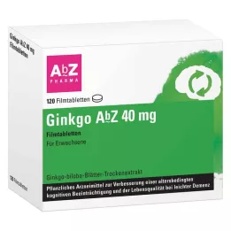 GINKGO AbZ 40 mg õhukese polümeerikattega tabletid, 120 tk
