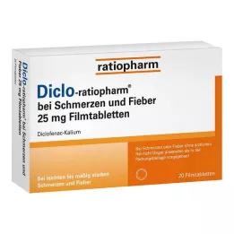 DICLO-RATIOPHARM valu ja palaviku korral 25 mg FTA, 20 tk