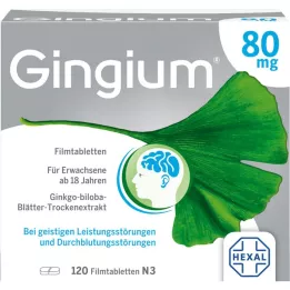 GINGIUM 80 mg õhukese polümeerikattega tabletid, 120 tk