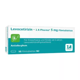 LEVOCETIRIZIN-1A Pharma 5 mg õhukese polümeerikattega tabletid, 50 tk
