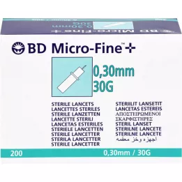 BD Micro-Fine + Lancets 30 g 0,30 mm, 200 tk