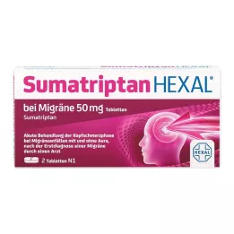 SUMATRIPTAN HEXAL migreeni korral 50 mg tabletid, 2 tk