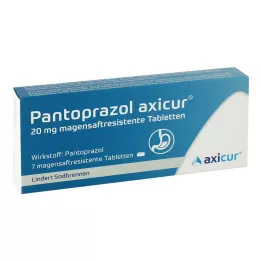 PANTOPRAZOL axicur 20 mg gastroresistentsed tabletid, 7 tk