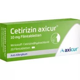 CETIRIZIN Axicur 10 mg kilega kaetud tabletid, 20 tk