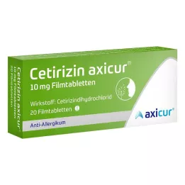 CETIRIZIN axicur 10 mg õhukese polümeerikattega tabletid, 20 tk