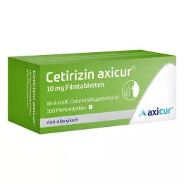 CETIRIZIN axicur 10 mg õhukese polümeerikattega tabletid, 100 tk