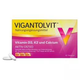 VIGANTOLVIT Vitamiin D3 K2 Kaltsiumi õhukese polümeerikattega tabletid, 30 tk