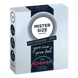 MISTER Suurus proovipakk 60-64-69 Kondoome, 3 tk