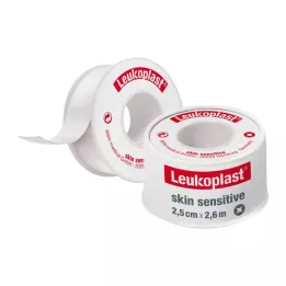 LEUKOPLAST Skin Sensitive 2,5 cm x 2,6 m koos kaitsesidemega, 1 tk