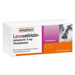 LEVOCETIRIZIN-ratiopharm 5 mg õhukese polümeerikattega tabletid, 50 tk
