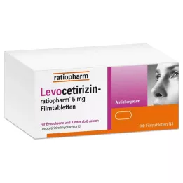 LEVOCETIRIZIN-ratiopharm 5 mg õhukese polümeerikattega tabletid, 100 tk