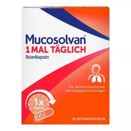 MUCOSOLVAN 1 kord päevas toimeainet prolongeeritult vabastavad kapslid, 20 tk