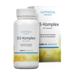 SANHELIOS D3-vitamiini päikesevitamiini kompleks K2-ga, 80 tk