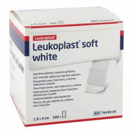 LEUKOPLAST pehmed valged süstimisplaastrid, 19x40 mm, 500 tk