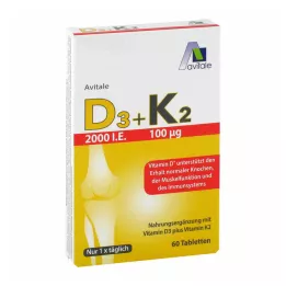 Vitamiin D3+K2 2000 IU, 60 tk