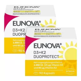 EUNOVA DuoProtect D3+K2 1000 IU/80 μg kapslite kombinatsioon, 2x90 tk