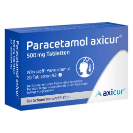 PARACETAMOL axicur 500 mg tabletid, 20 tk