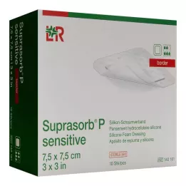 SUPRASORB P-tundlik PU-Vaht ääris 7,5x7,5cm, 10 tk