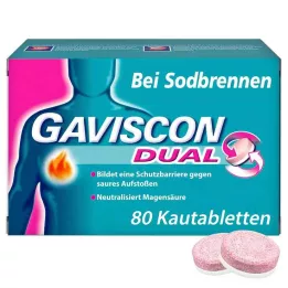 GAVISCON Dual 250mg/106,5mg/187,5mg närimistabletid, 80 tk
