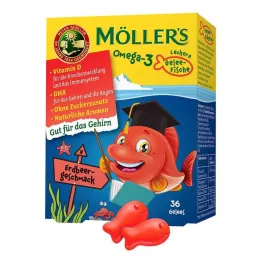 MÖLLERS Omega-3 Jelly Fish maasika närimistabletid, 36 tk