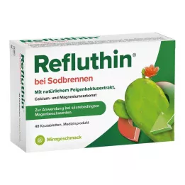 REFLUTHIN kõrvetiste närimistabletid piparmünt, 48 tk